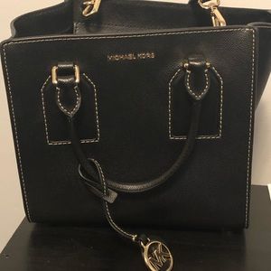 Michael Kors Black Selby medium crossgrain satchel